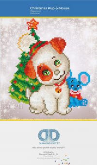 Diamond Dotz Picture - Christmas Pup and Mouse - click to enlarge