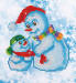 Diamond Dotz� Snow Family 28cm x 30cm Christmas Pictures Kit
