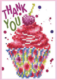 Diamond Dotz Card - Cup Cake Thank You - click to enlarge