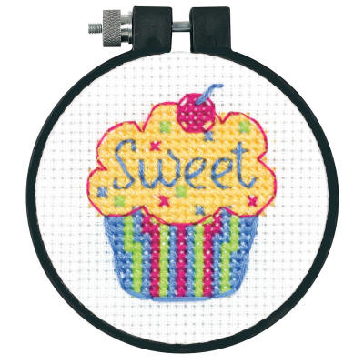 Large Picture of Dimensions Counted Cross Stitch Cup Cake Hoop 